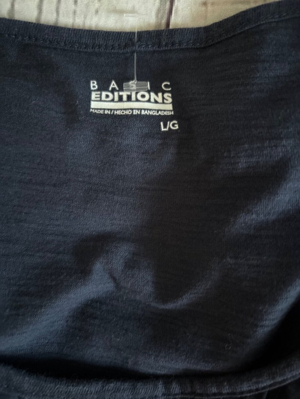 Basic Editions Navy Cap Sleeve Full Fit Top Size Large - Picture 4 of 5